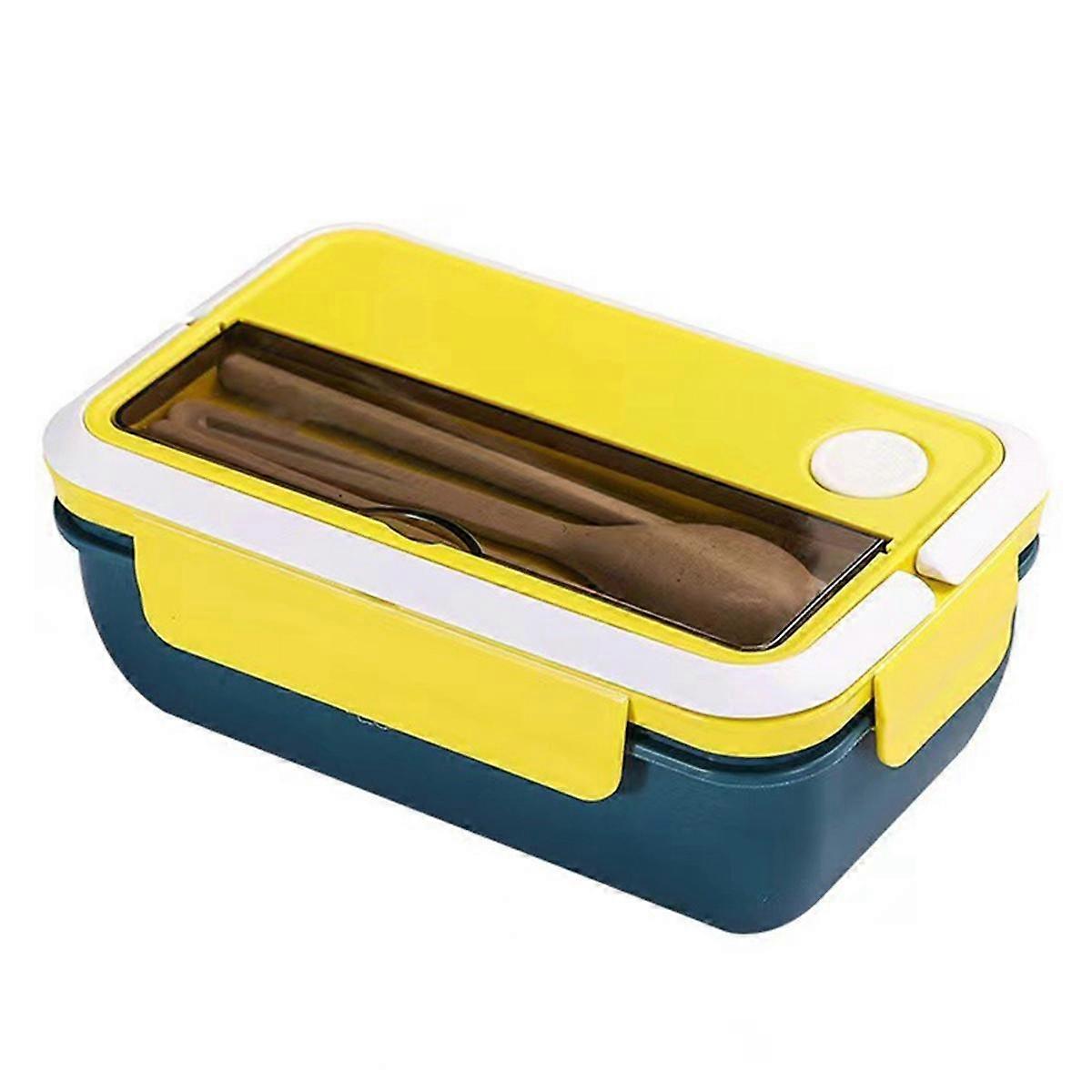 Large Capacity Student Lunch Box Korean Lunch Box Lunch Box Sealed Fresh-Keeping Box Yellow