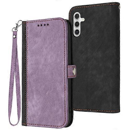 For Samsung Galaxy M34 Side Buckle Double Fold Hand Strap Leather Mobile Phone Case