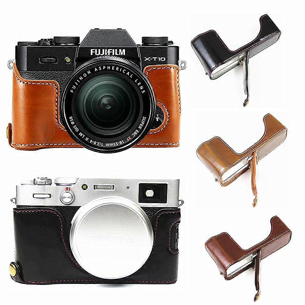 Pu Leather Camera Bag Body Case For Fujifilm X-S10 X-E4 X100V XF10