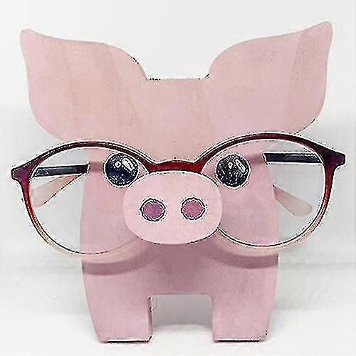 Supporto per occhiali in legno con testa di animale carino 3D