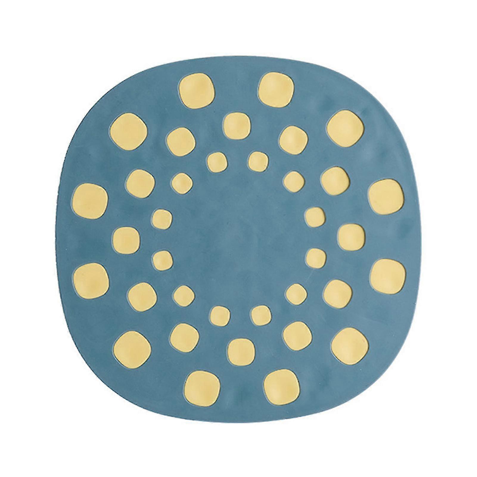 Insulation Pad Double Layer Removable Kitchen Mat Color Contrast Color (2-piece Set, Blue-yellow)