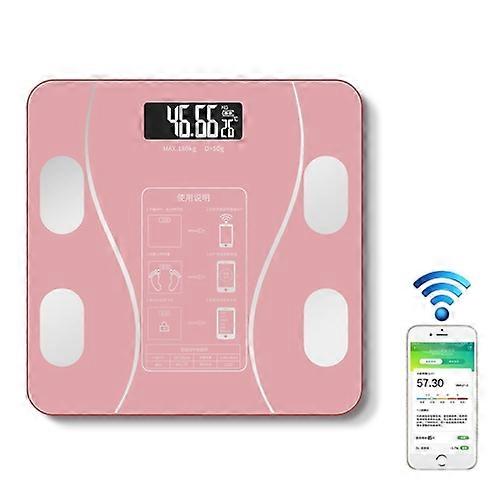Household Smart Body Fat Electronic Weighing Scale, Battery Version (Pink)
