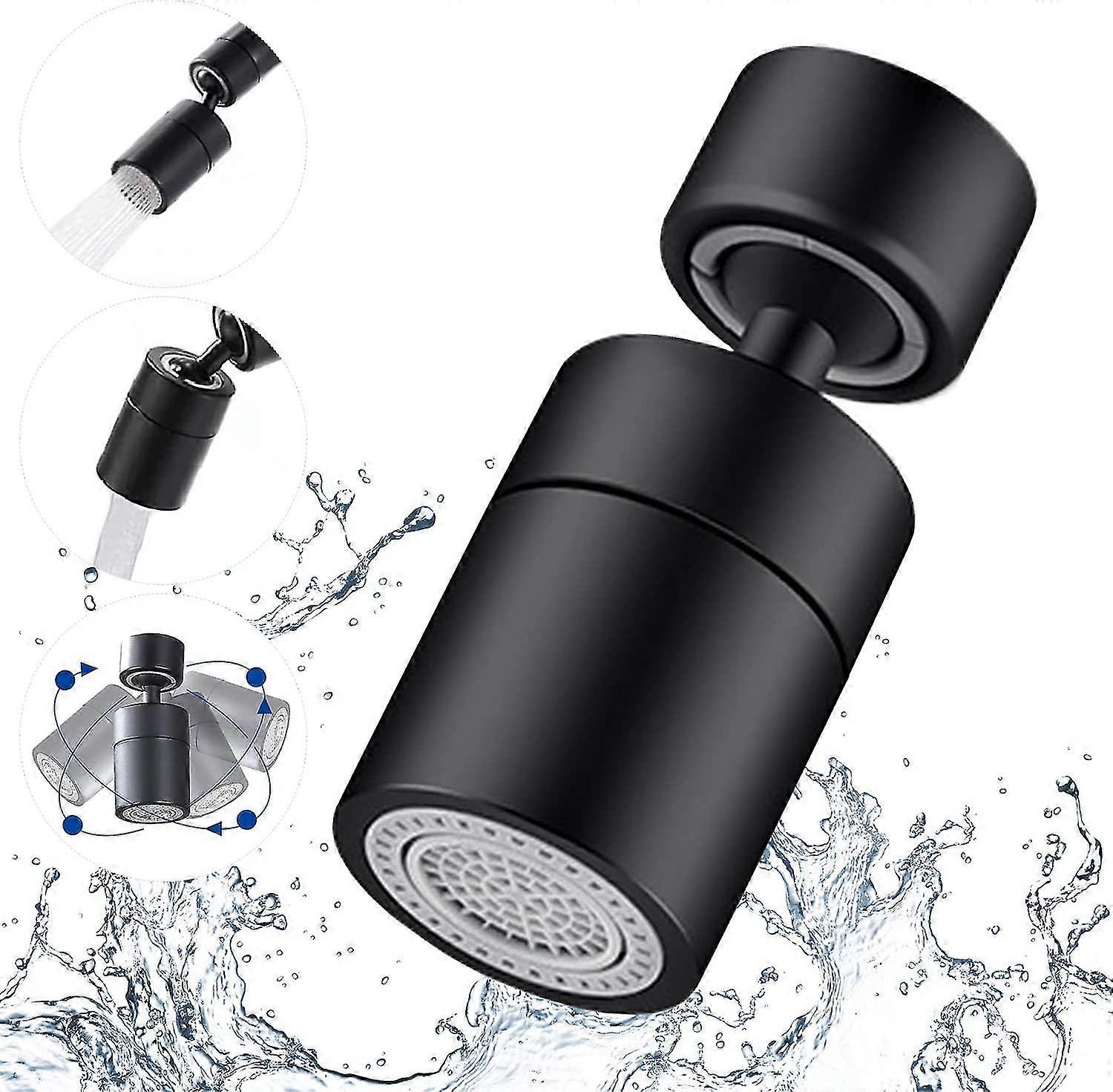 Faucet Aerator,360 Degree Swivel-2 Modes Adjustable Kitchen Faucet Filter Bubbler For Kitchen Bathroom,with Adapter 24mm External Thread-22mm Internal