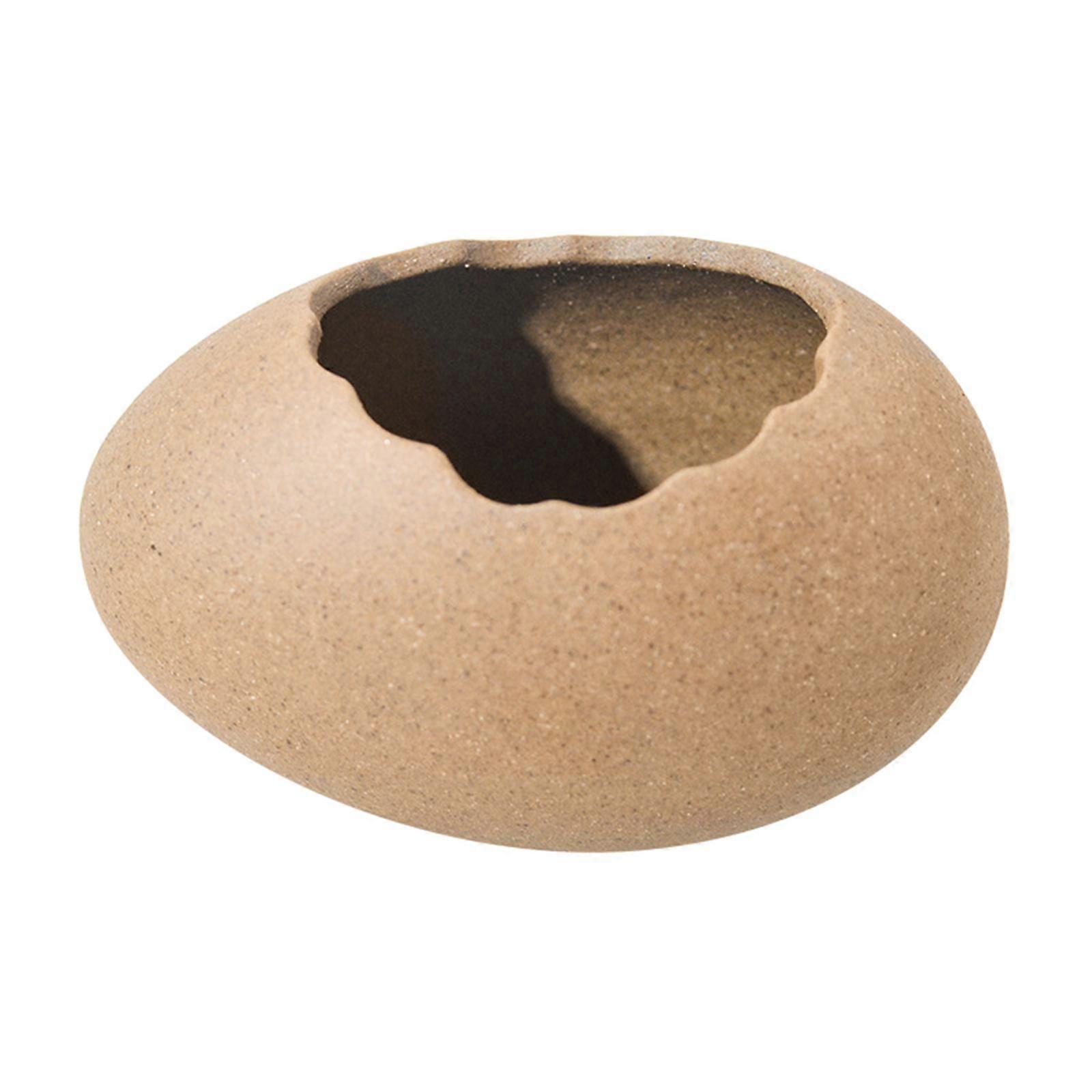 Ceramic Egg Vase Succulent Pot for Home Office Decor Lying Type Large