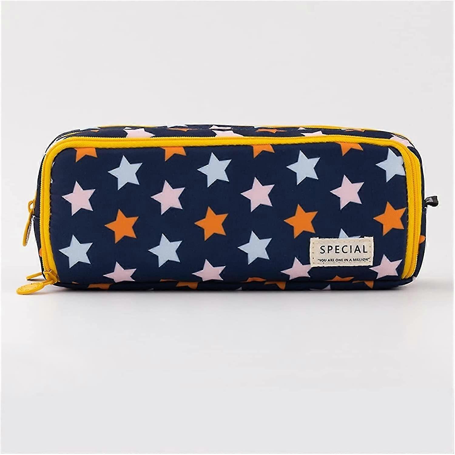 Pencil Cases Double Window Large Capacity Portable Pencil Case Boy Girl Exam Stationery Bag For Student