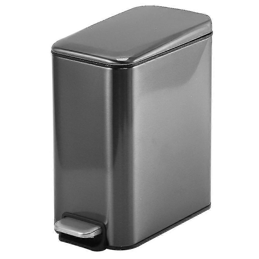 5l Rectangular Small Stainless Steel Step Trash Can Wastebasket Garbage Container Bin