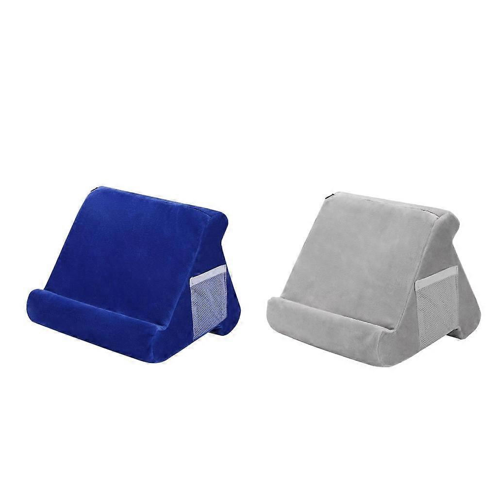 2Pcs Gray+Blue Tablet Stand Pillow Holder Book Rest For IPad W/ A