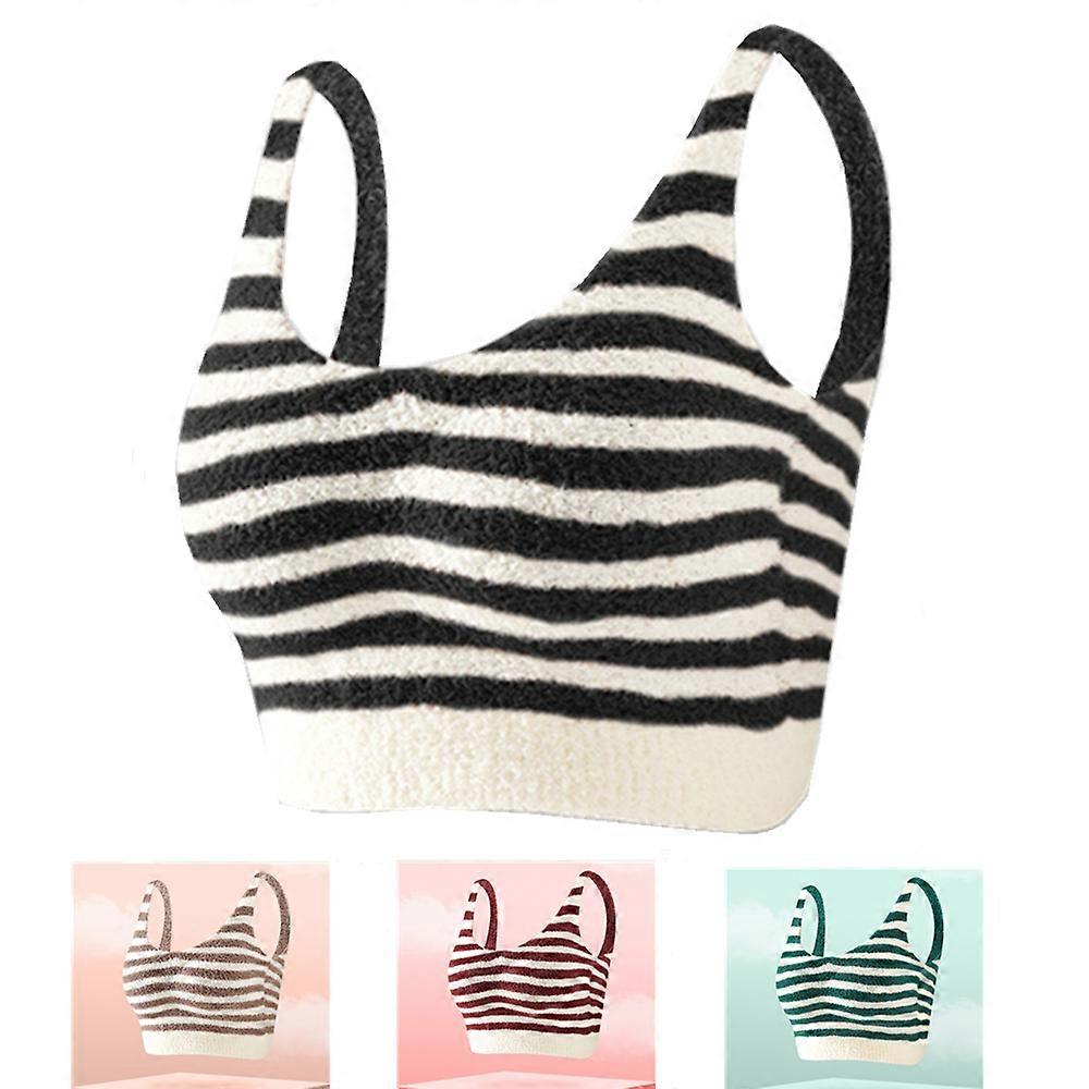 Reversible warme Samt-Thermounterwäsche Bustier-Körbchen Einteiliger Bustier-Schlaf-BH