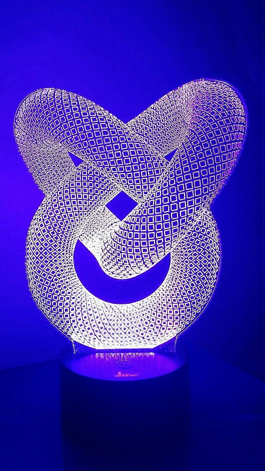 Chain Link 3D Night Light LED Illusion Lamp Bedside Desk Table Lamp