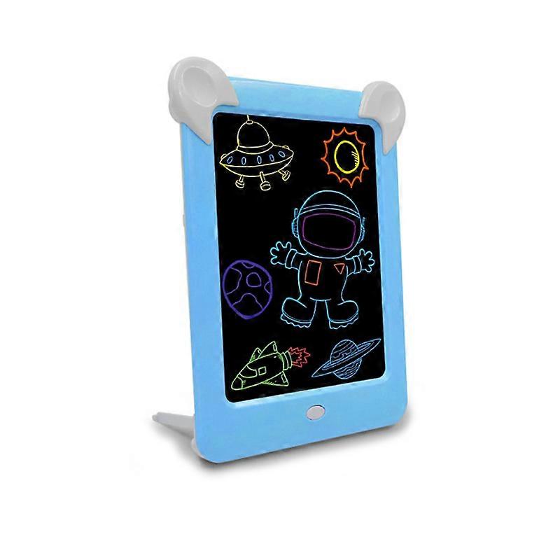 Luminous drawing board with LED drawing pen children's sketch mat gift new children's drawing toyBlue