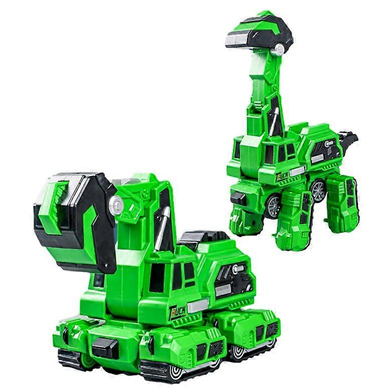 Inertial impact deformation dinosaur toy car excavator model collision transforms into a Brachiosaurus chariot