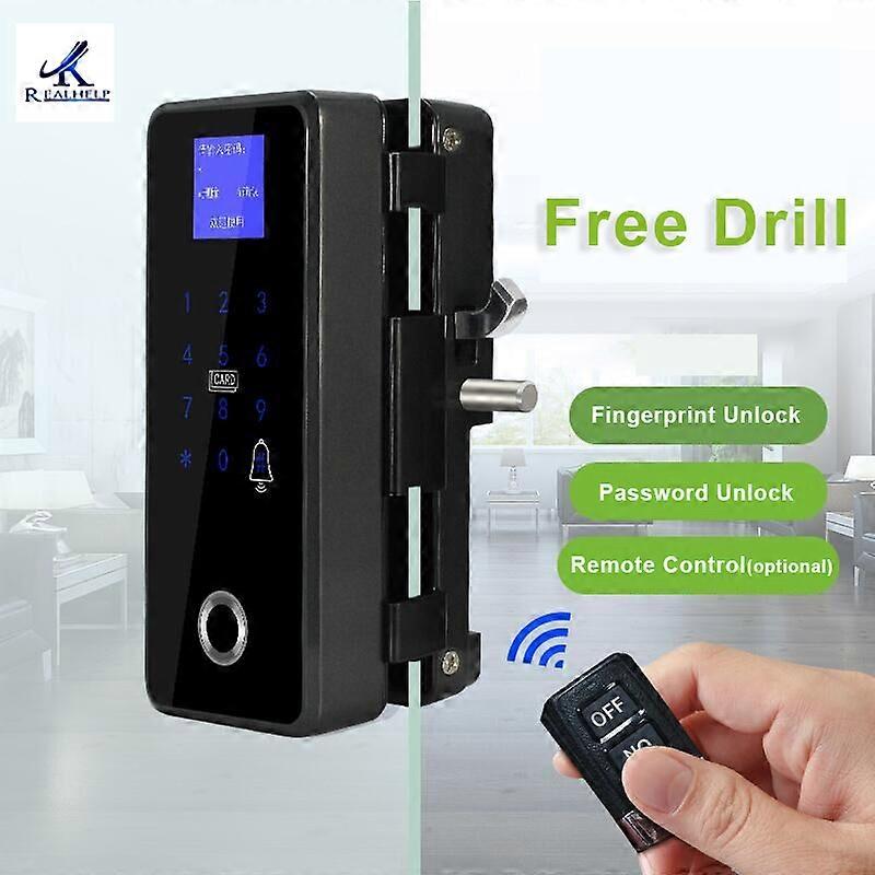 20M Remote Control Office Touch Keyboard Biological Fingerprint Lock 13.56MHz IC Glass Intelligent Door Lock For 2000Users