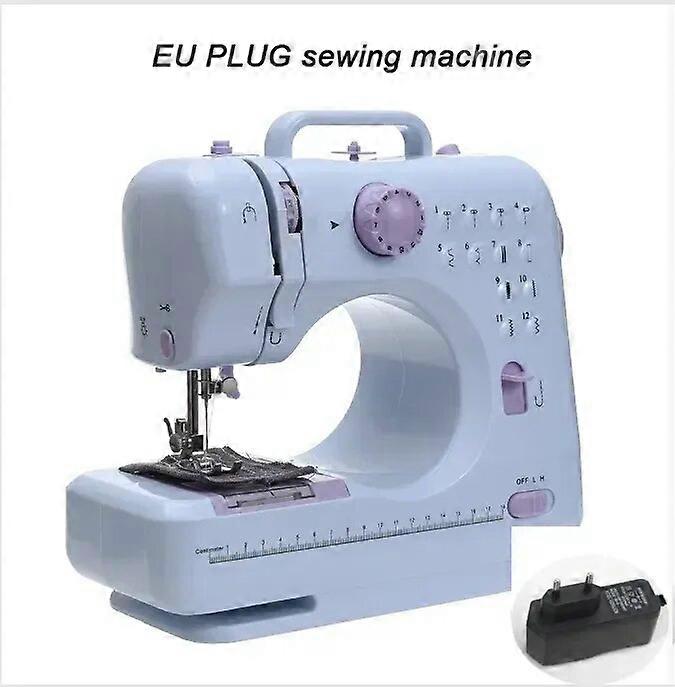 INNE Portable Sewing Machine Mini Electric Household Crafting Mending Overlock 12 Stitches Pedal Beginners With Presser Foot