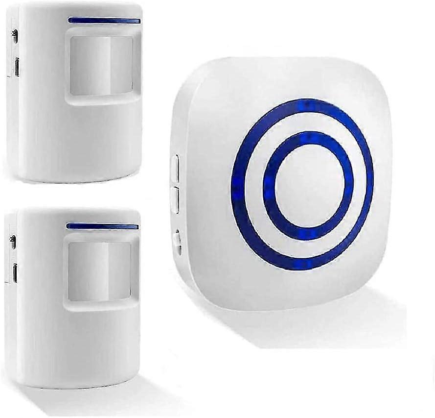 Wireless Doorbell Electric Door Chime Kit With 1 Receiver And 2 Pir Motion Detector Sensor Visitor Alert Security Alarm
