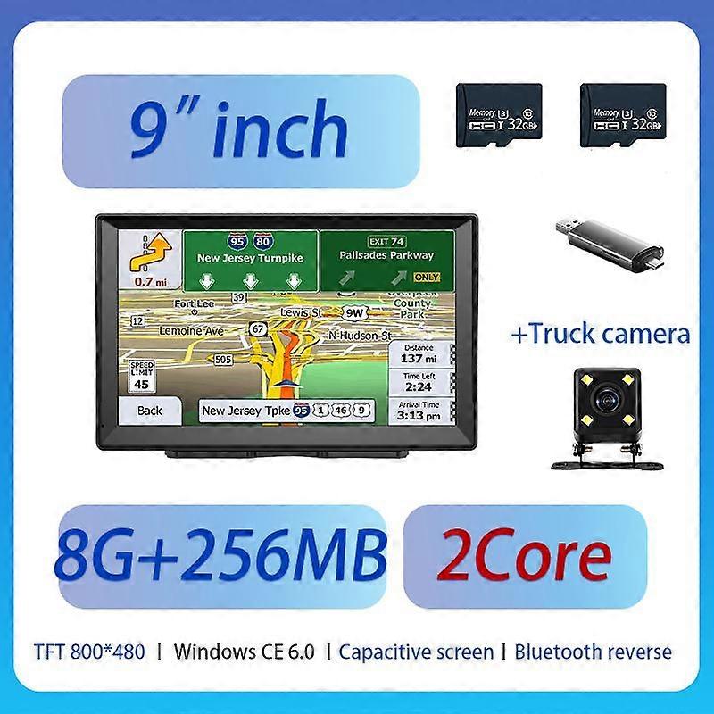 9 polegadas 3D GPS Navigation 2023 Mapa para carro Wince 6.0 Touch Screen Transmission Bluetooth Sat Navig 24V Truck GPS Navigators CE