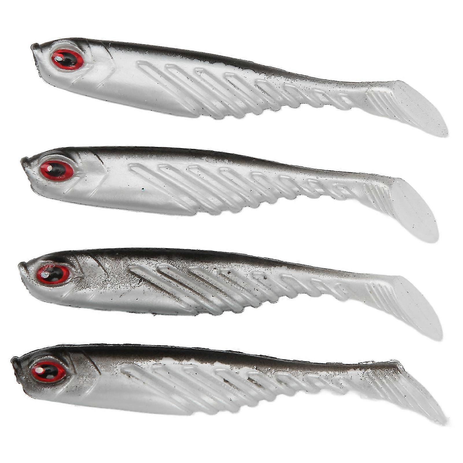 4 stücke Ar48 75mm/3.2g T Schwanz Weichköder Doppelfarben Künstliche Angelköder Wobbler Tackleschwarz Weiß
