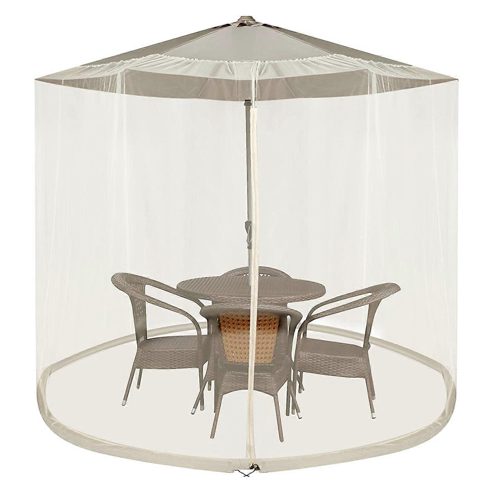 Hanging Umbrella Universal Mesh Net Screen with Zipper Windproof Table Screen