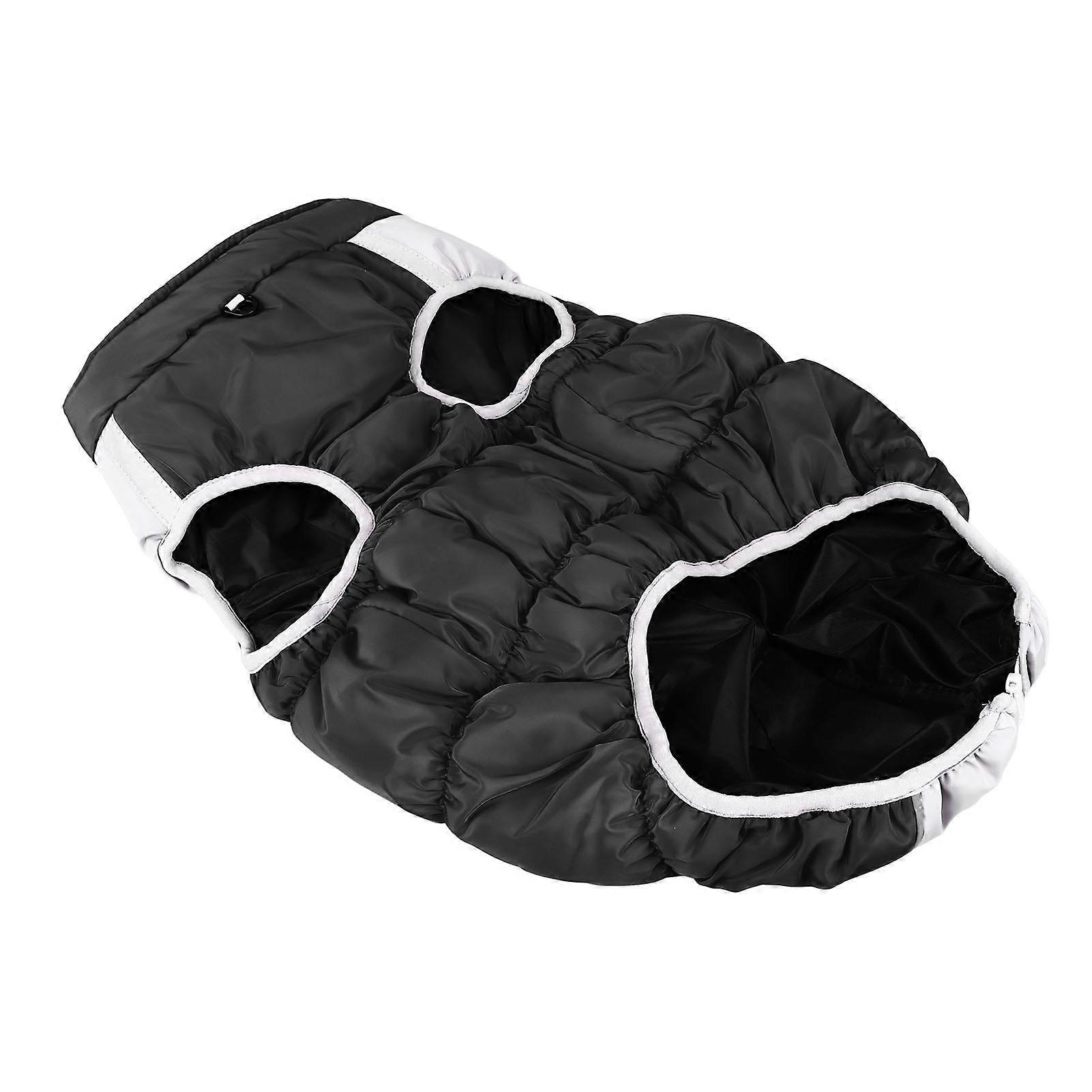 Winter Dog Coat Thickened Warm Reflective Vest Soft Cotton Jacket for Most Dogs Black 4XL