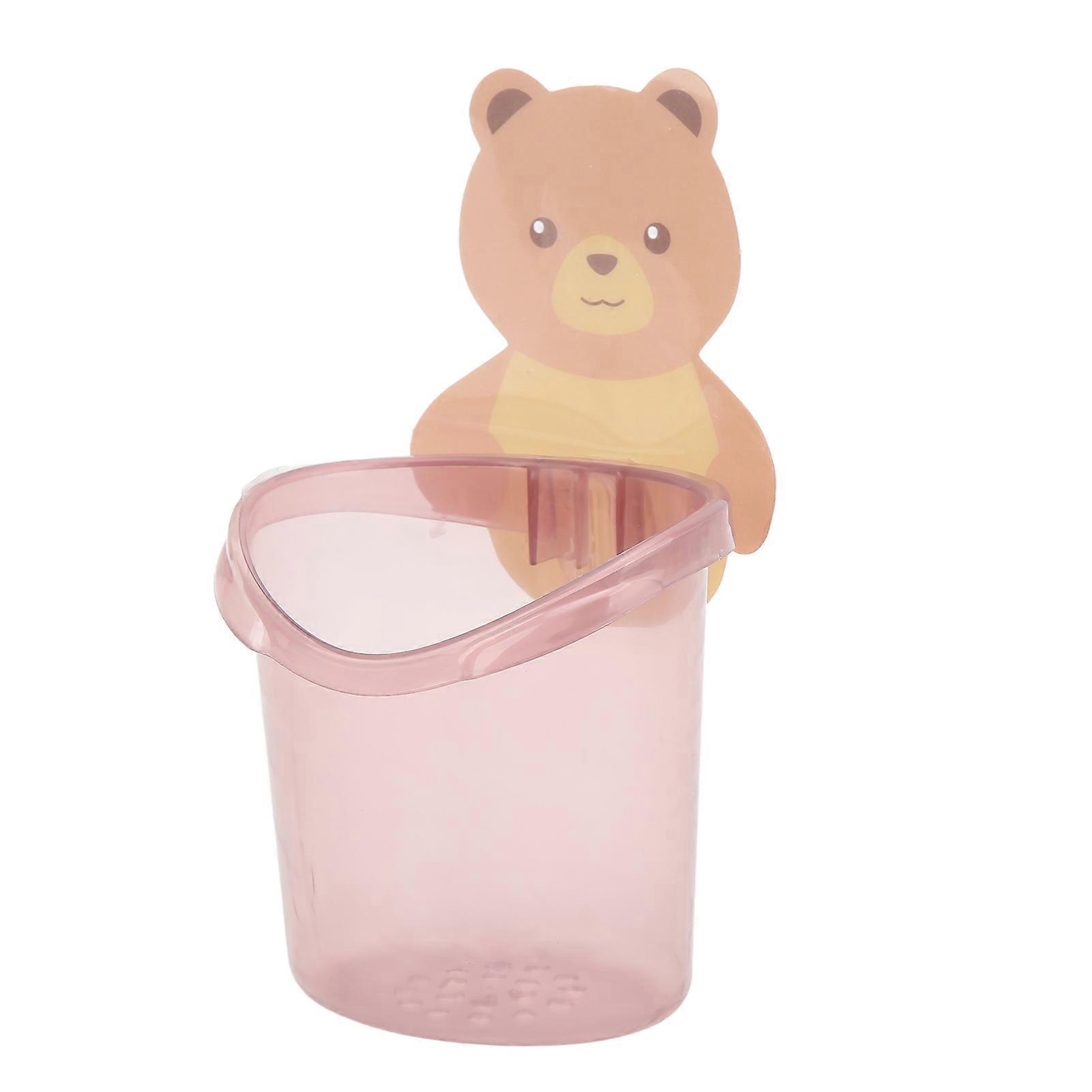 Pink Wall Mounted Bathroom Toothbrush Holder Toothpaste Storage Box Rack