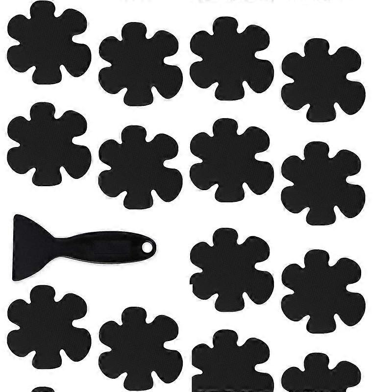 20pcs Black Non-Slip Tub Stickers with Squeegee Premium