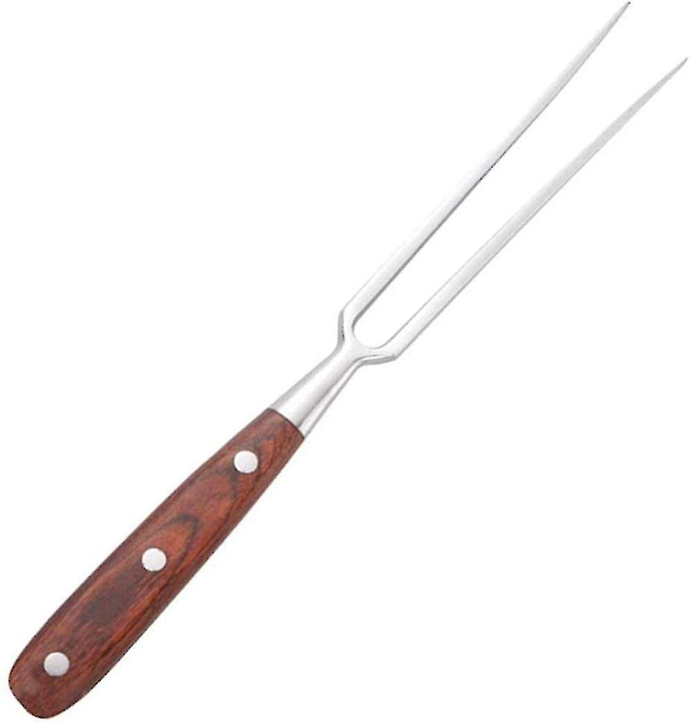 Meat Fork, Large Meat Fork With Stainless Steel Wooden Handle, 15 Cm Blade Length, Grill Fork For Grill Chefs (hs)