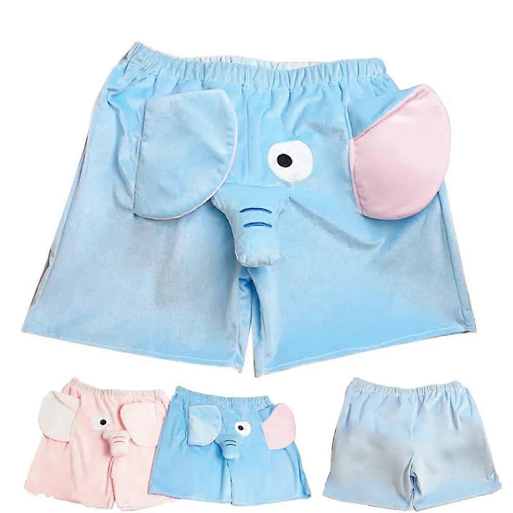 Cartoon Elephant Shorts Cute Animal Pants Big Nose and Ears Homewear Sleepwear