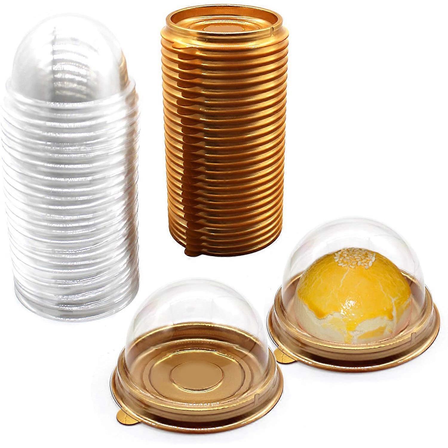 Clear Plastic Mini Cupcake Container,50 PC Mooncake Box Muffin Pod Dome Muffin Single Cupcake Holde