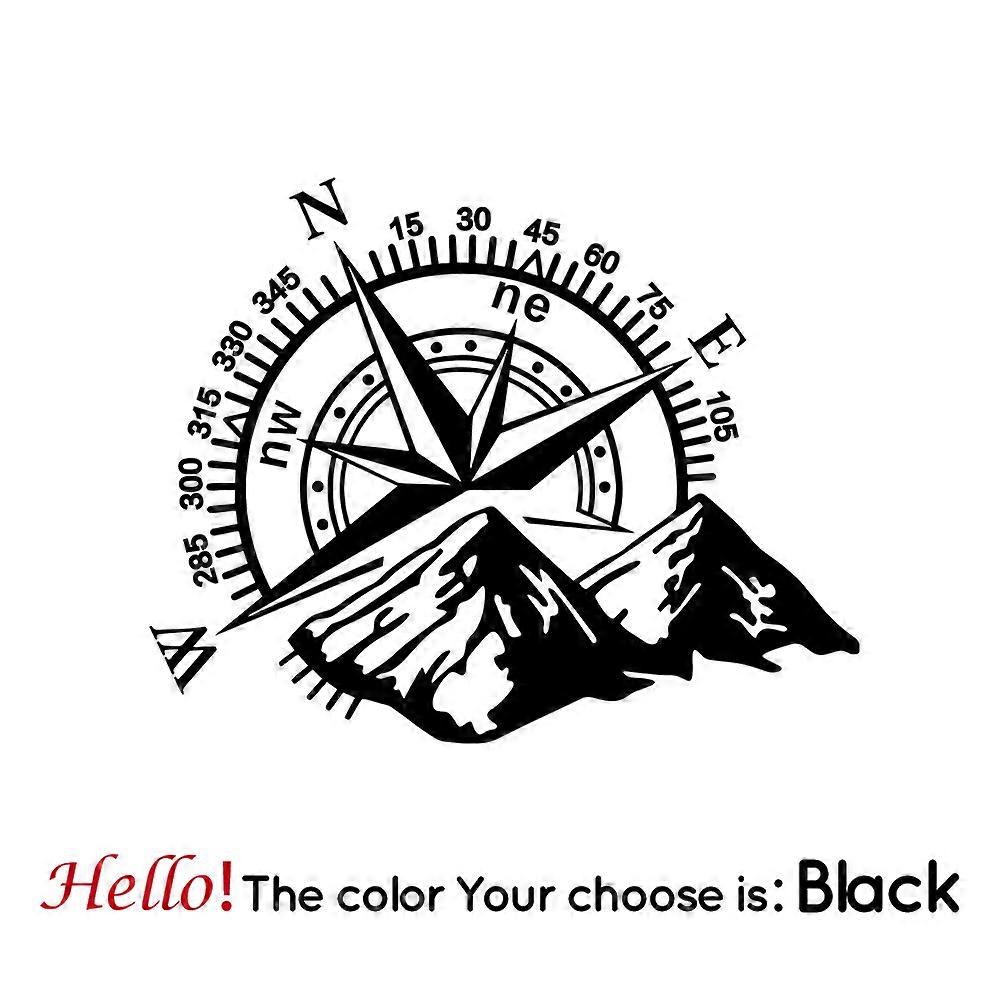 Cool Mountain Compass Car Sticker Vinyl Car-Styling Decals For Auto Window Compass Stickers Decor