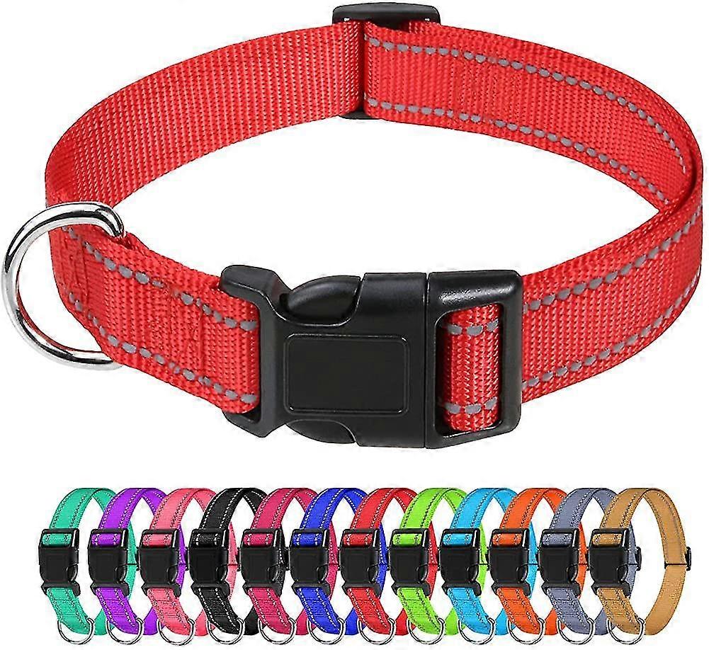 Cat Collar Dog Collar, Classic Adjustable Reflective Nylon Collar Suitable