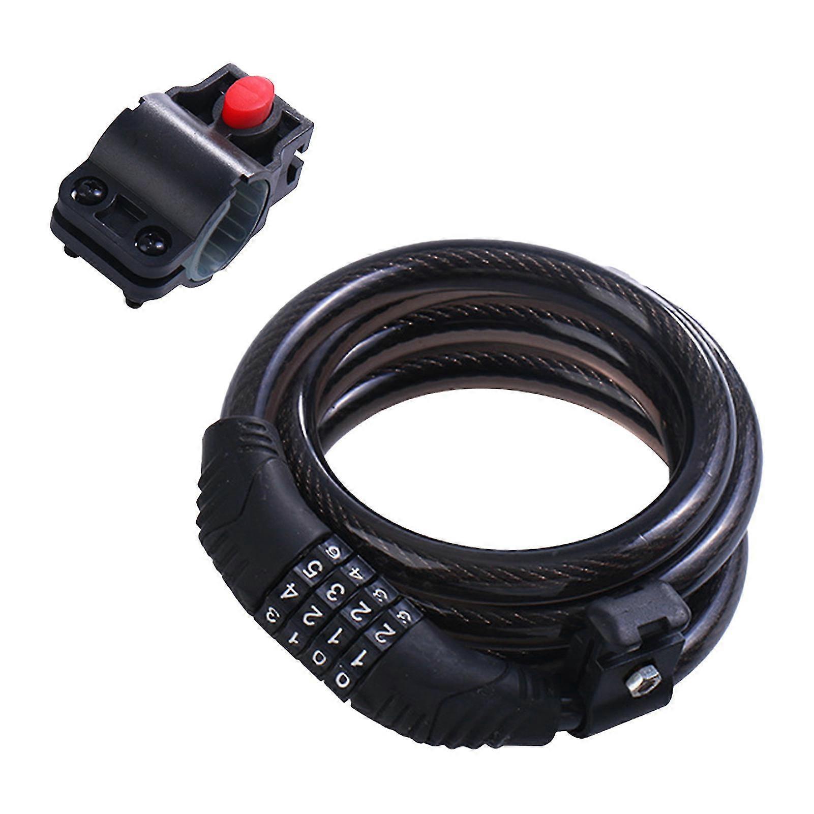 4-digit Bicycle Lock With Combination Motorcycle Weatherproof Steel Cable