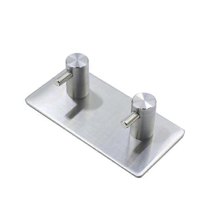 Coat Rack with 2 Hooks Stainless Steel Self-Adhesive