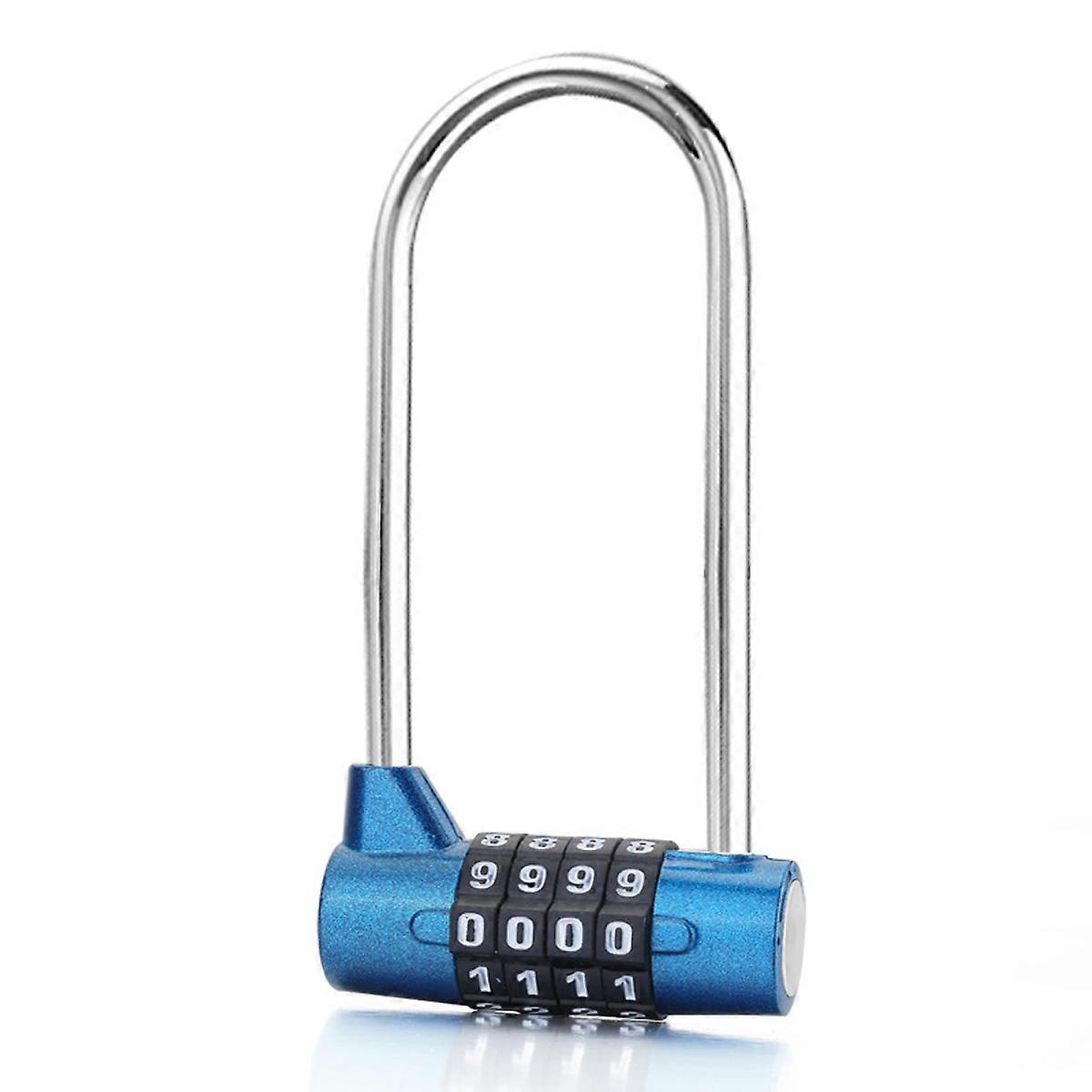 Bicycle U-Shaped Lock, Motorcycle Combination Lock Anti-Theft Door Lock, 4 Digit Combination Padlock Security Code