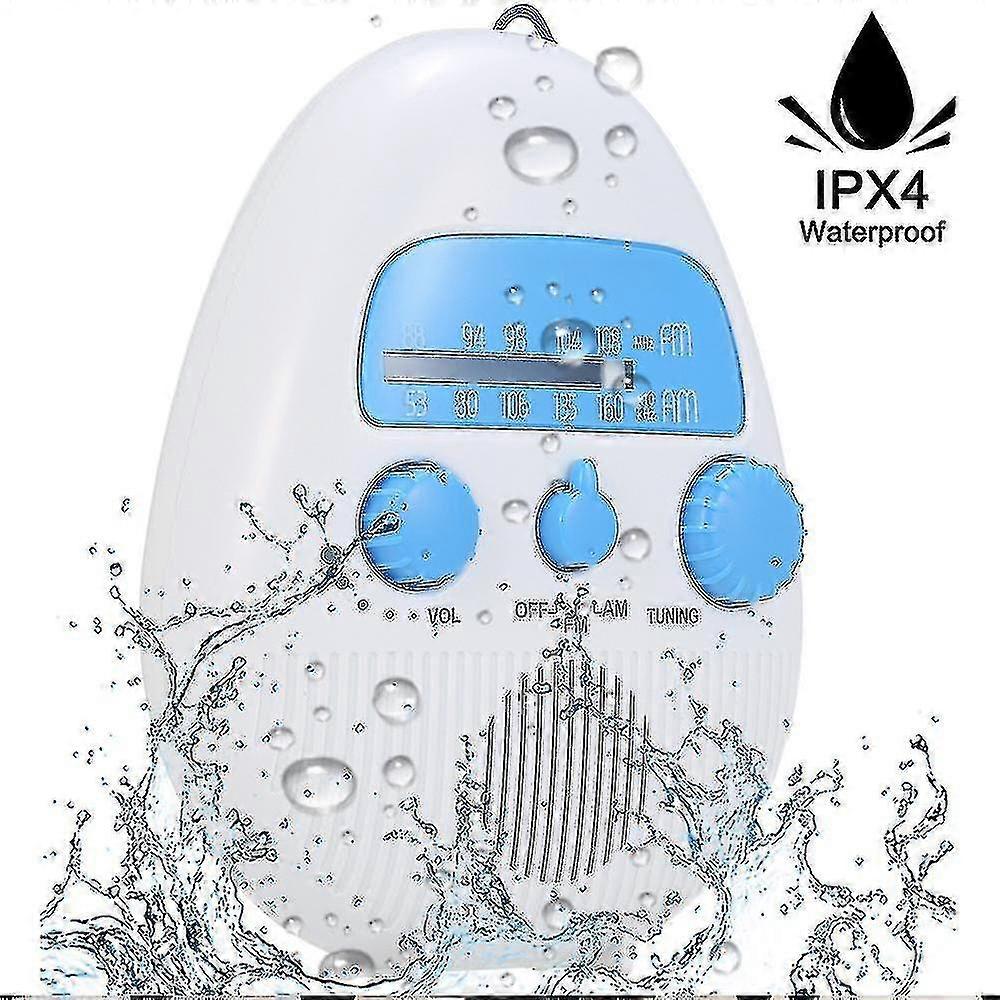Wireless Mini Portable Hanging Waterproof Shower Clock Radio