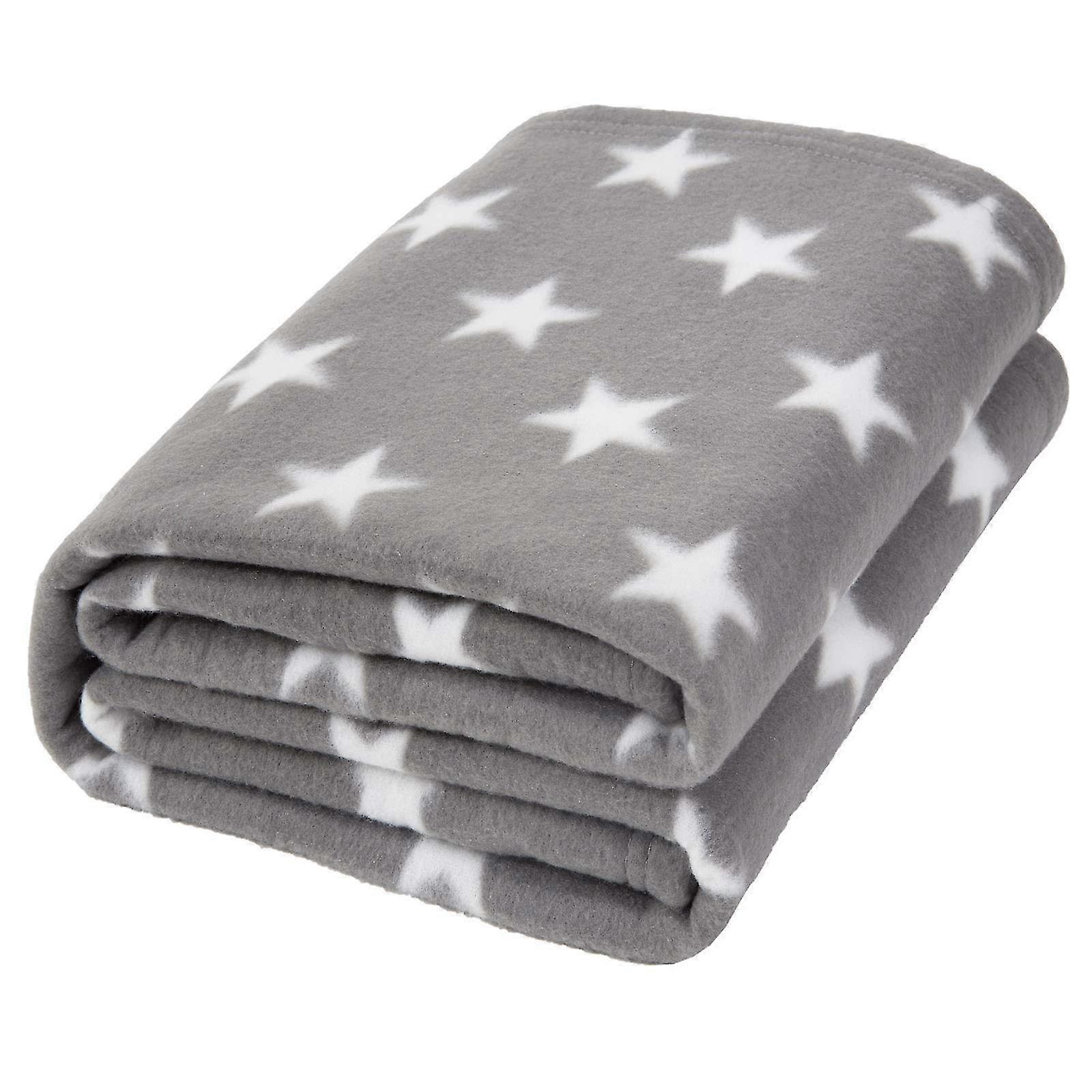 Flanellfleece Stjärnöverdrag Varmt Mjukt Filt För Säng 120 X 200 Cm
