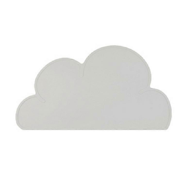 Children's placemat in waterproof and non-slip silicone in the shape of a cloud, taupe