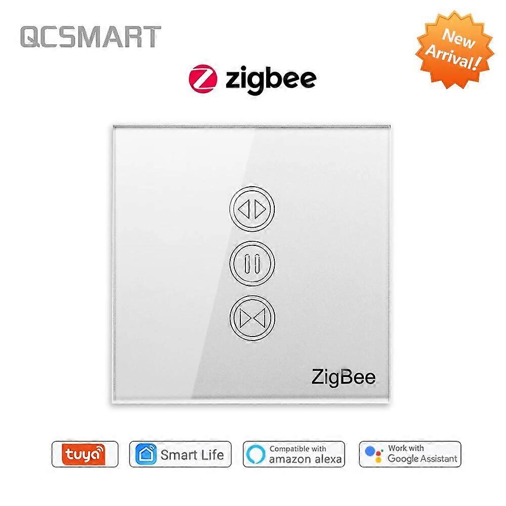 Tuya Smart Life 3.0 ZigBee Silver EU Curtain Switch For Sunscreen Awning Windows Blinds Shutters Google Home Alexa Voice Control