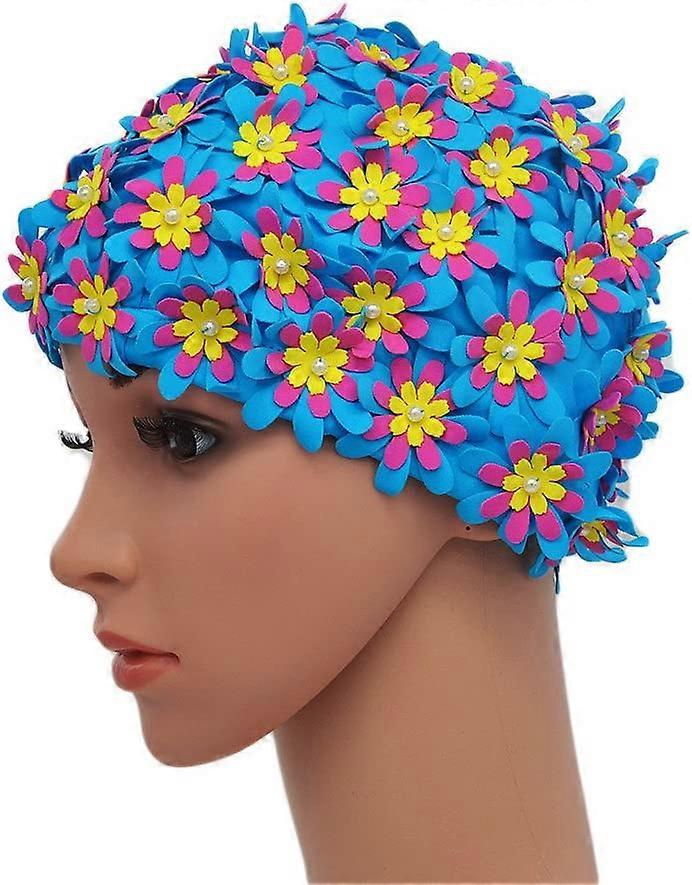 Σκουφάκι κολύμβησης Floral Petal Retro Style Σκουφάκια κολύμβησης για γυναίκες