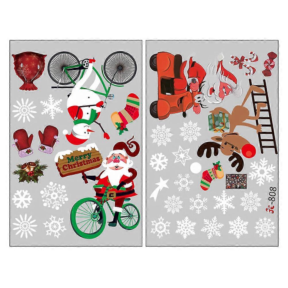 1 Sheet Christmas Window Decals Clings Removable Snowflake Stickers Decoration