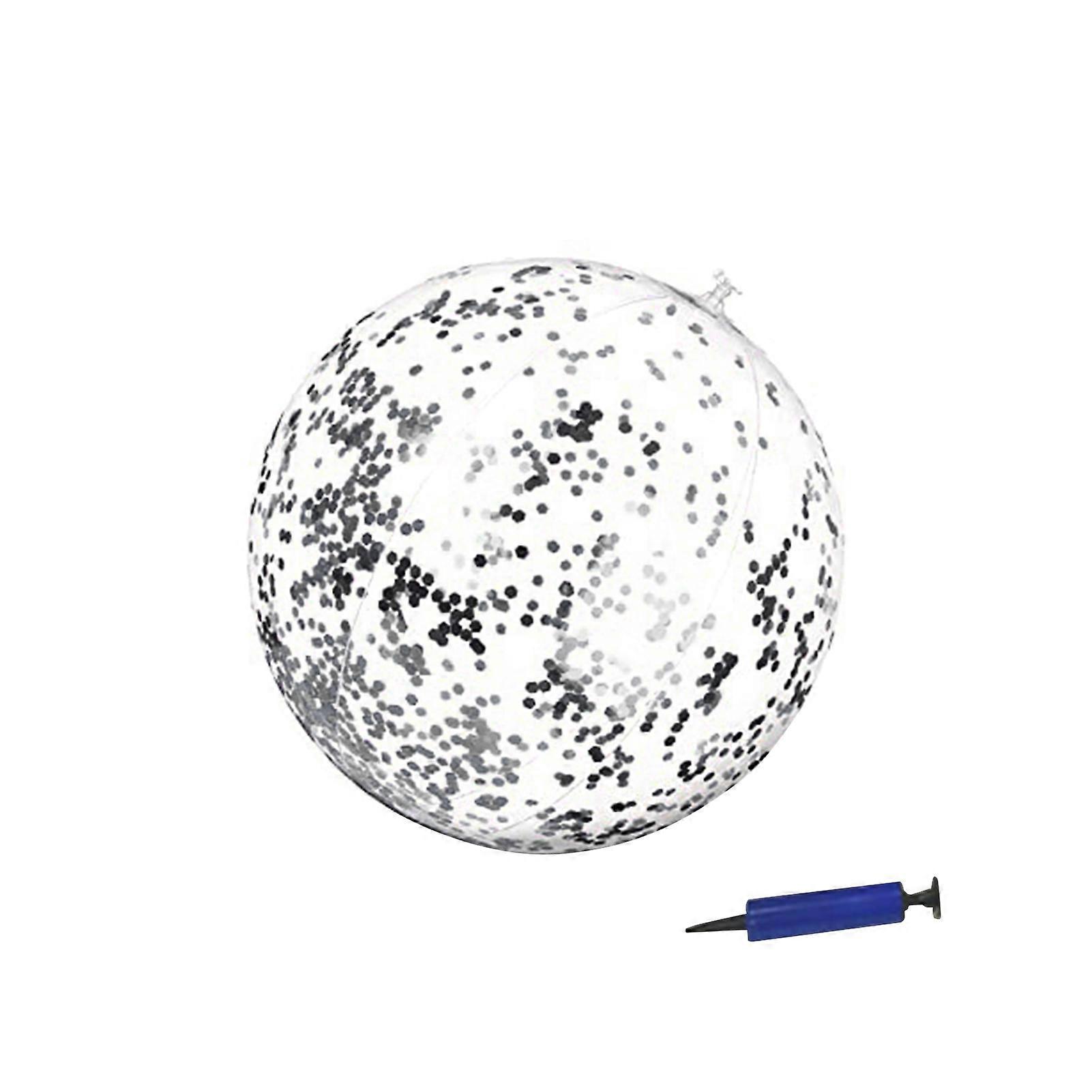 16/24 Inch Elastic Inflatable Ball Waterproof PVC Enjoyable Interactive Toy Shiny Confetii Ball for Summer