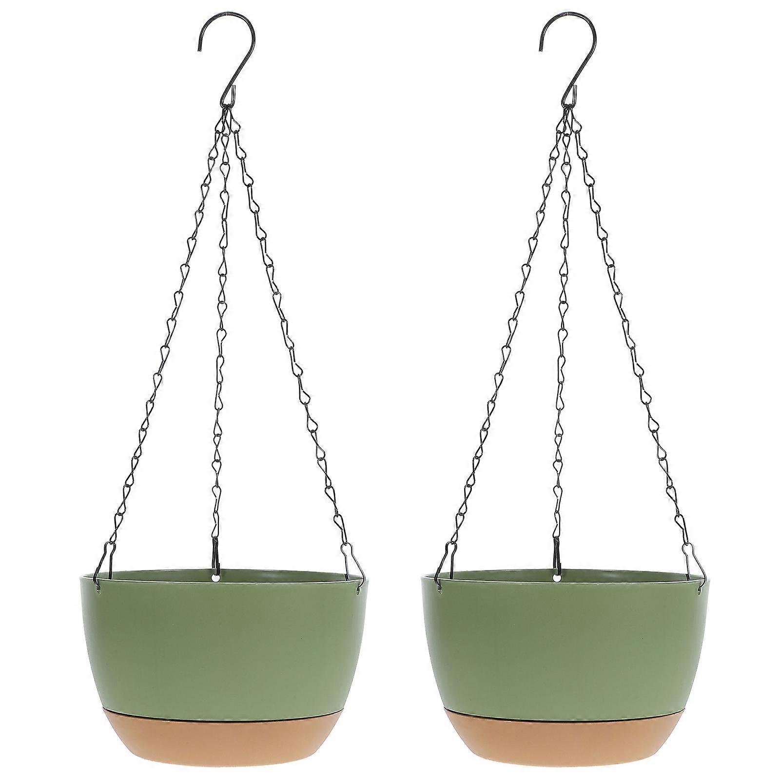 2pcs Hanging Flower Pots Simple Self-absorbent Pot Hydroponic Hanging Pot