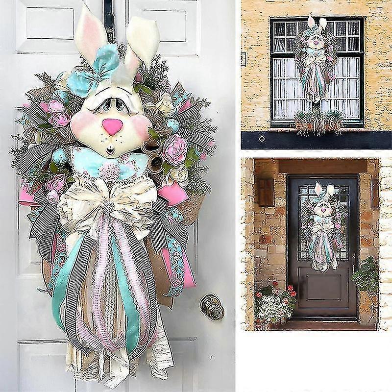 Easter Wreath Rabbit Pendant Cartoon Theme Decoration Scene Layout