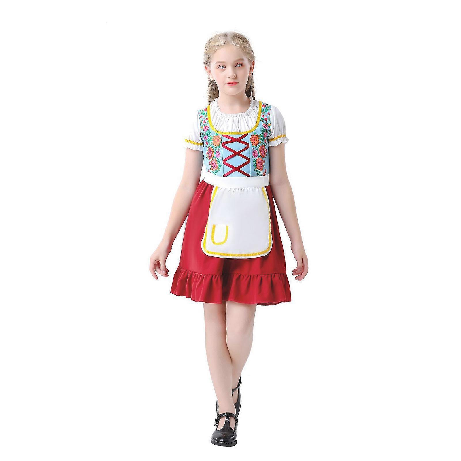 Femei bavareze bere servitoare costum carouri Dirndl rochie tradițională Oktoberfest Wench FOC