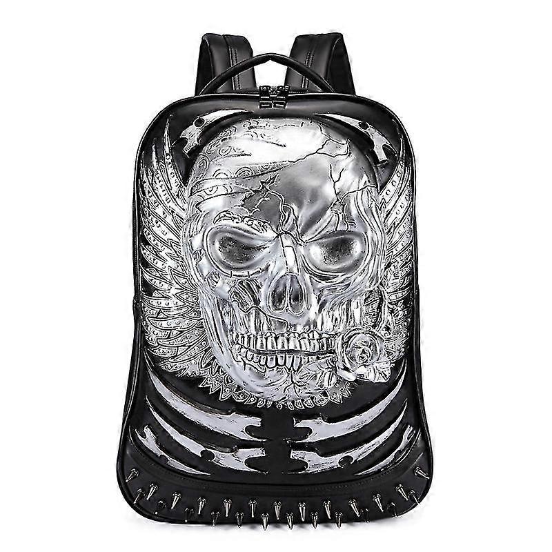 personalized backpack punk 3d skull shockproof computer bag