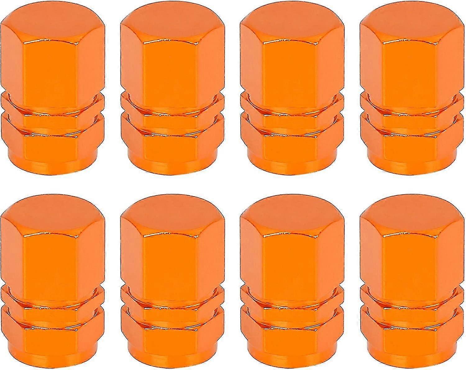 Hexagon Style Wheel Tyre Valve Stem Caps (40pcs, Orange)