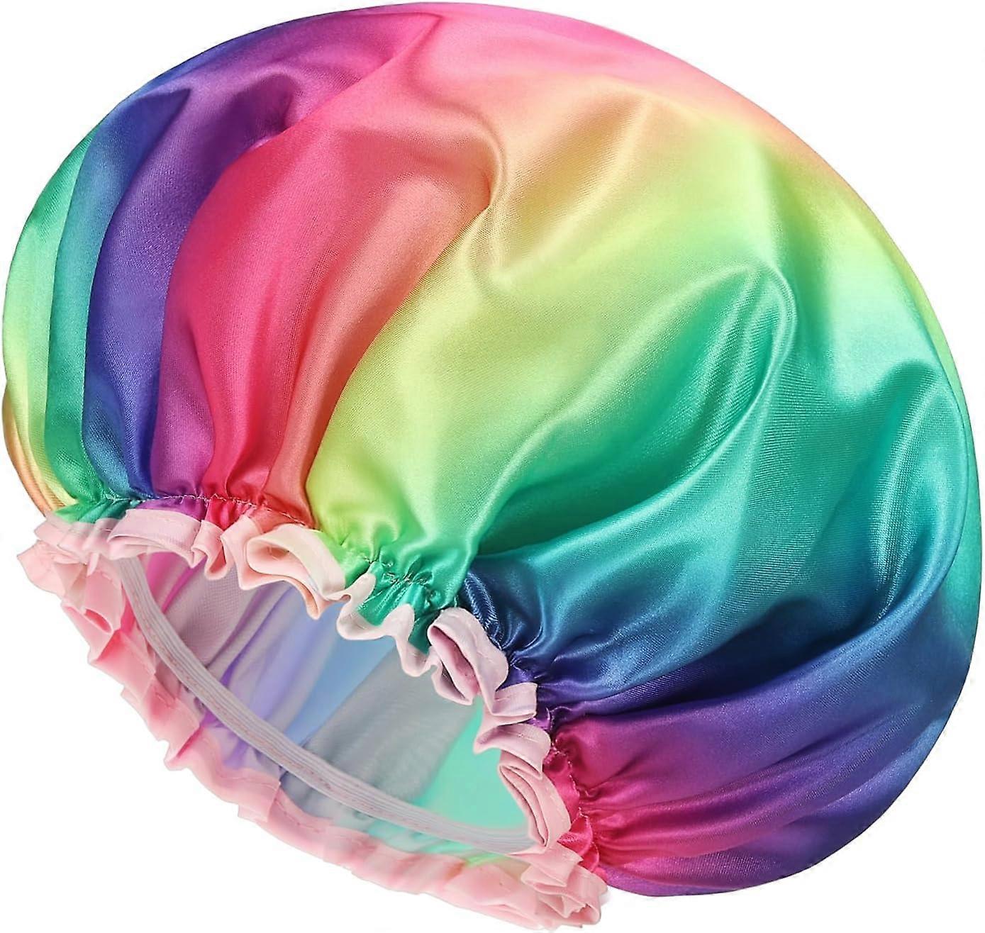 Large Women's Long Hair Shower Cap, 2-Pack