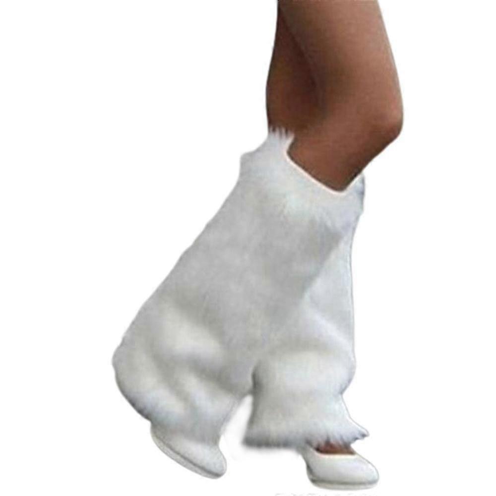 Lady Fashion Warm Fuzzy Faux Fur Furry Plush Boot Cuffs Cover Socks