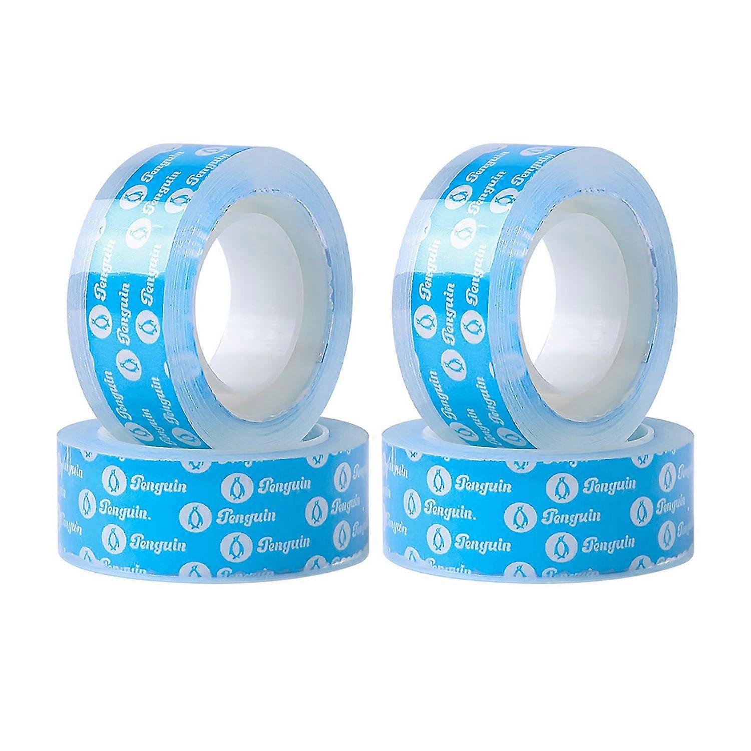 4 Rolls Clear Tape Refills Transparent Easy Tear by Hands High Transparency Adhesive Tape School