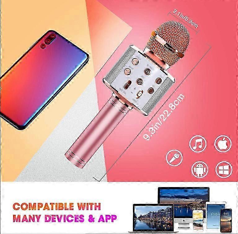 Wireless Microphone with Dancing LED Lights for Kids (Blue)