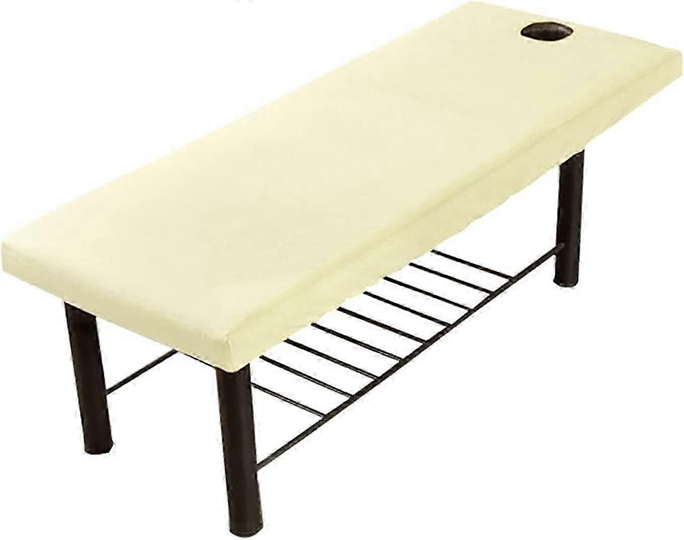 Lençol de massagem bege com orifício para sofás de beleza