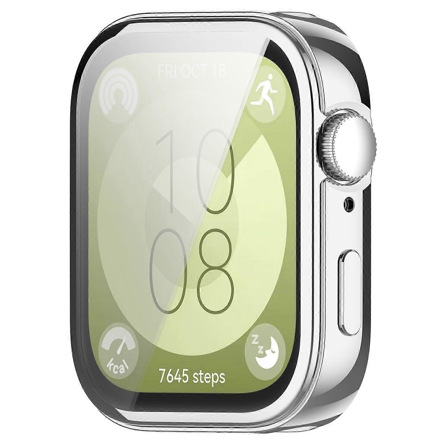 适用于华为 Watch Fit 3 全盖 TPU 电镀保护壳银色